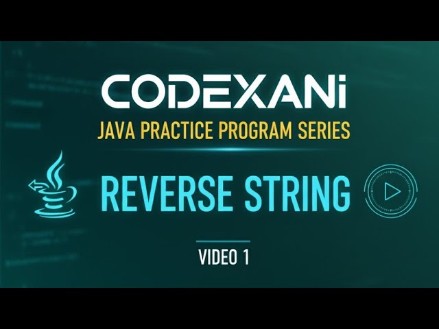 🔄 Reverse String in Java | Codexani Beginner Java Program Practice #javaprogramming #youtube