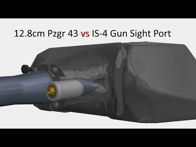 Maus vs IS-4 | Gun Sight Port Hit | Armor Penetration Simulation