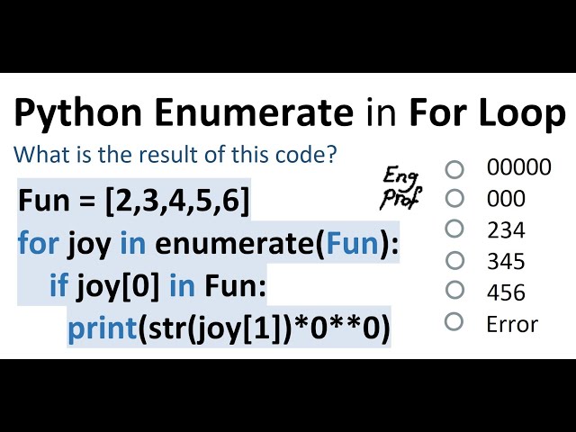 Enumerate() Python Function example