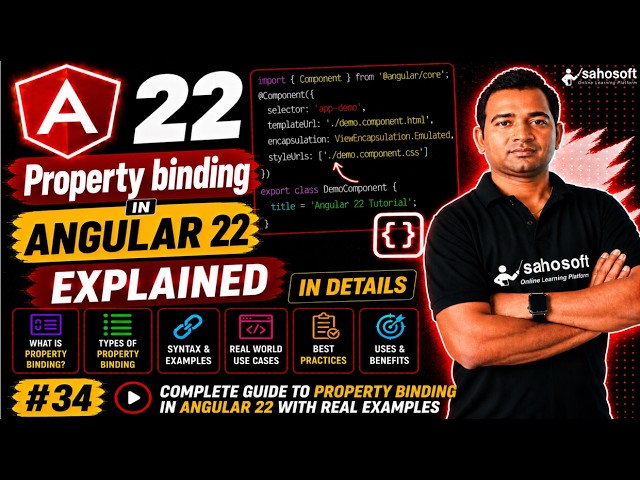 Property Binding in Angular 22 Explained in Detail | Angular 22 Complete Course 2026