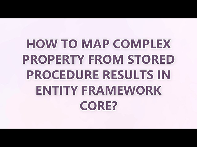 How to map complex property from stored procedure results in Entity Framework Core?