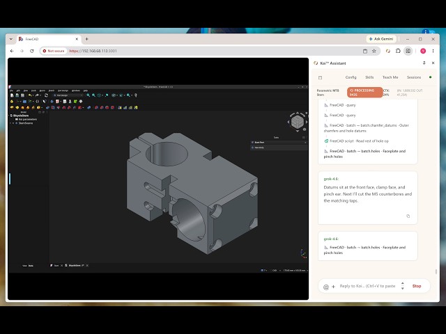 Koi™ Assistant Operates FreeCAD
