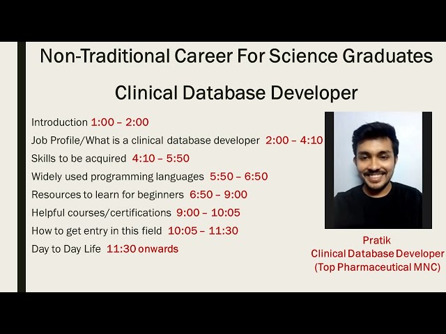 Clinical Database Developer - Non Traditional Career for Science Graduates