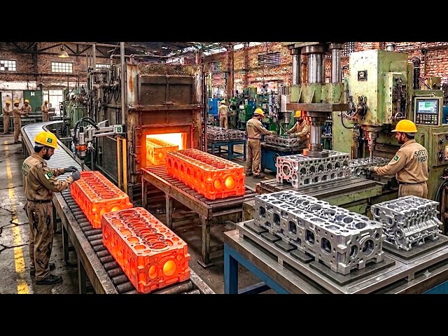 Industrial Cylinder Head Manufacturing || Complete Casting & Machining Process