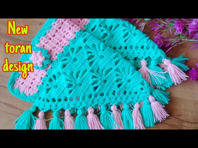 ¡Guau!🔥💯 Hermoso y más reciente diseño de toran, #crochet #2024 #diseñosdetoran, diseño de cortin...
