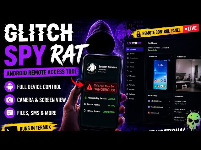 Glitch Spy RAT 😎 — Android Remote Access Tool Explained & Tested in a Lab 🔥