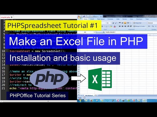 PHPSpreadsheet installation and basic usage | Make an Excel File in PHP | PHPSpreadsheet Tutorial #1