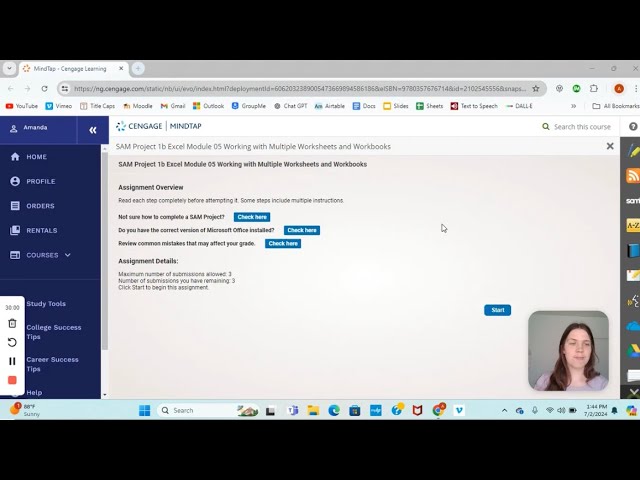 SAM Project 1b Excel Module 05 Working with Multiple Worksheets and Workbooks, Updated 2024 Tutorial