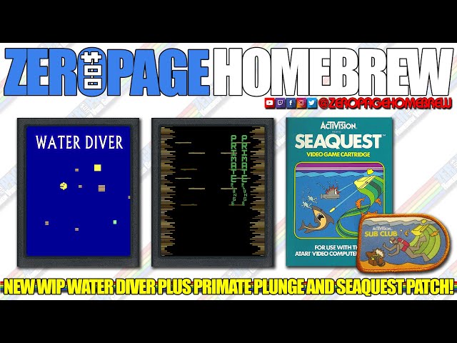 Water Diver (WIP), Primate Plunge, Seaquest (Activision Patch Challenge): Atari 2600 Homebrew
