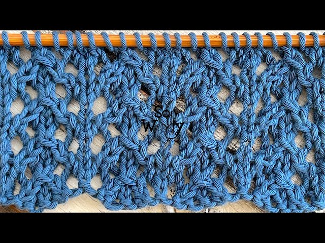 How to knit an easy Lace stitch pattern (4 rows only!) -  So Woolly