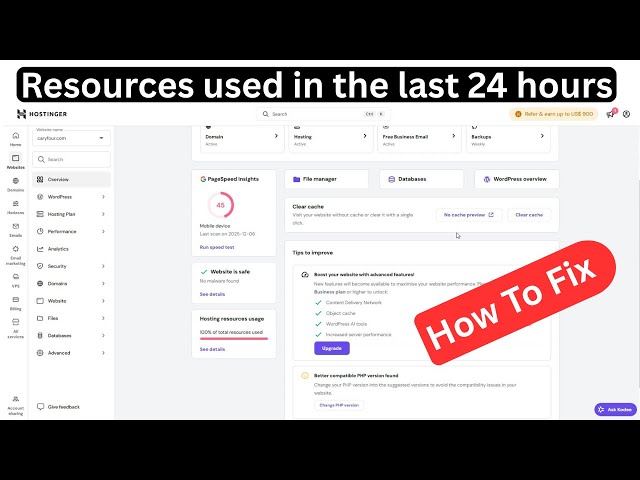 Resources used in the last 24 hours