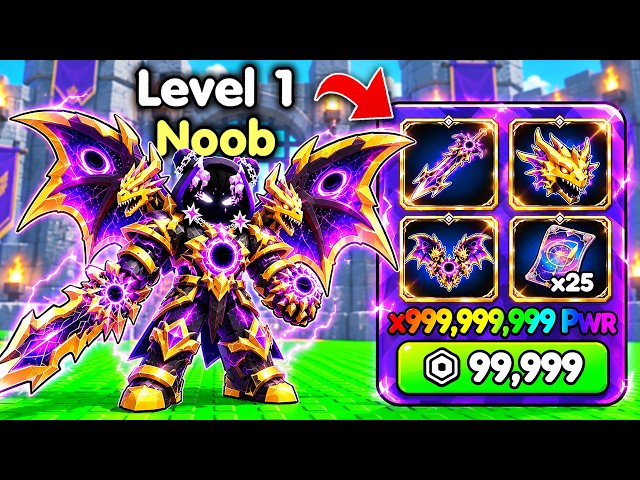 Starting Over as NOOB with MOST EXPENSIVE Gear in +1 Loot to Forge! (Roblox)