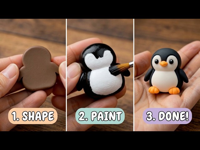 Easy Clay Animal DIY 🐧 | Easy Polymer Clay Tutorial Step by Step