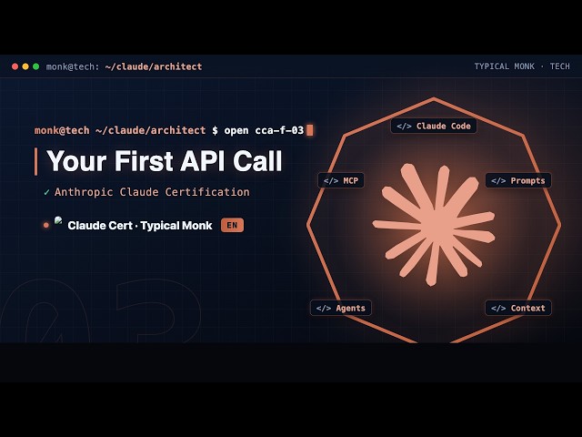 Claude Certified Architect Class 3 · Your First API Call | Typical Monk