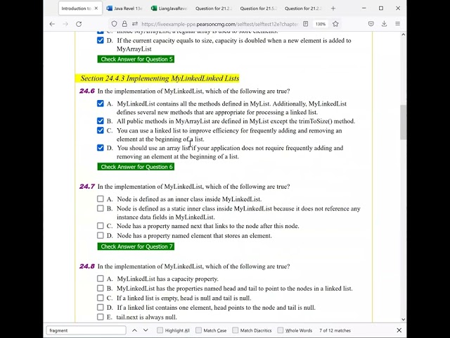 Daniel Liang Java Chapter 24 Multiple Choice Questions Part 1