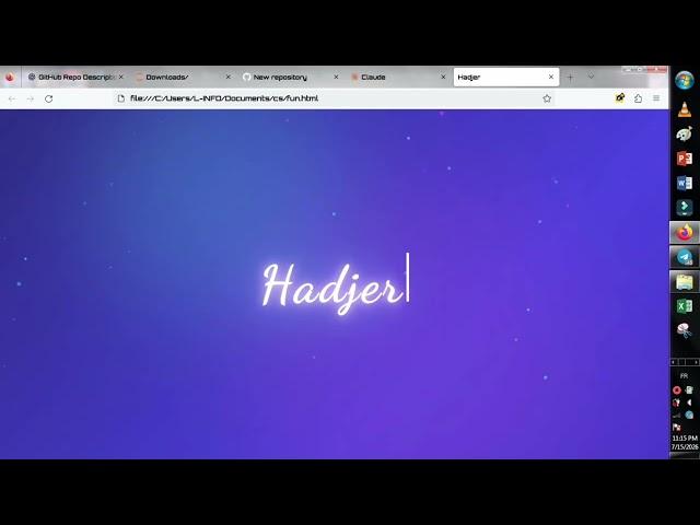 HTML, CSS and JavaScript name typing using fonts #html #css #javascript #animation #code 