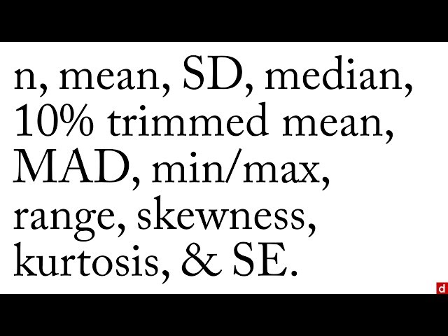 describe() - R: An Introduction - 4.2