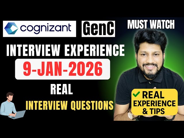 🔥 Cognizant GenC Interview Experience 9 Jan 2026 | Full Process, Questions & Tips 🔥 | LOI and OL ?
