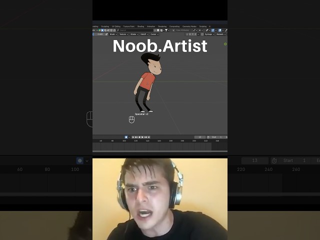 Noob vs Pro artist: 2D animation #blendertutorial #blender #blendercommunity #blender3d #b3d