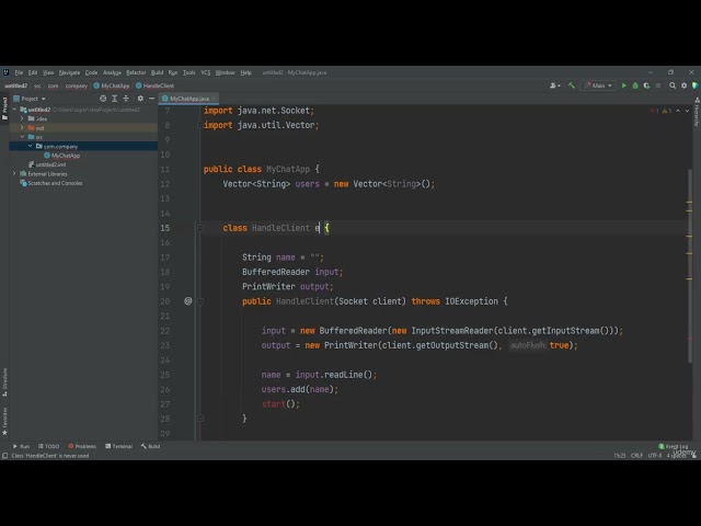 11.2. GUI Online Chat Application - Server Side