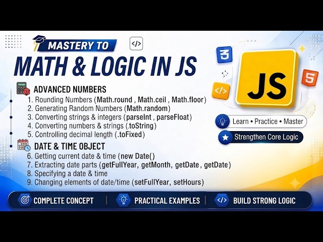 JavaScript Math Methods & Date-Time Objects | Class 8