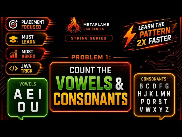 Count the vowels and consonants 🔥 |String Series | Java dsa in tamil
