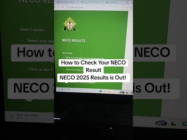 How to Check Your NECO ResultNECO 2025 Results is Out! #neco #neco2025 #dtwtutorials
