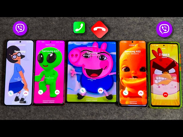 Viber + Z Flip 6 + Samsung A53 + Z Fold 4 + Note 10 Lite + Z Flip 3 - Conference Incoming Call