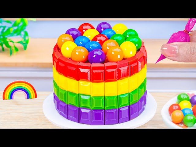 How to Make Rainbow Cake Recipe With Chocolate🌈Tasty Rainbow Chocolate Cake🌈🍫HT Mini Cakes
