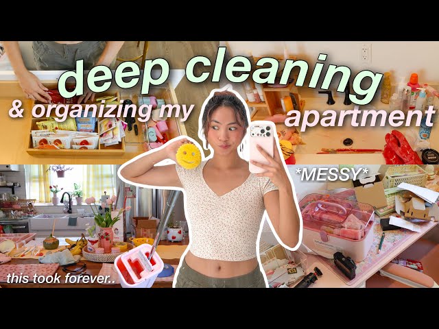 EXTREME APARTMENT DEEP CLEAN! lots of organizing + decluttering (motivation to clean ur MESSY space)