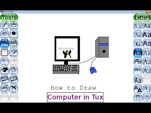 Tux paint tutorial ( Draw Computer )