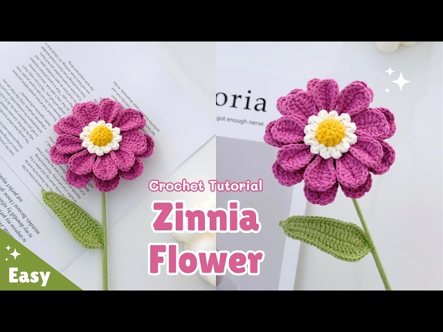 Amazing and Easy! - Crochet Zinnia Flower Pattern Tutorial for Beginner 💖