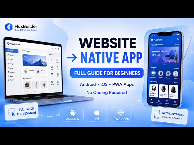 [FULL GUIDE] Create a Native App for Any Website in Hours — No Coding Required #FluxBuilder