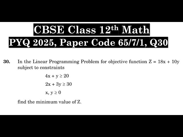 In the Linear Programming Problem for objective function Z = 18x + 10y subject to the constraints 4x