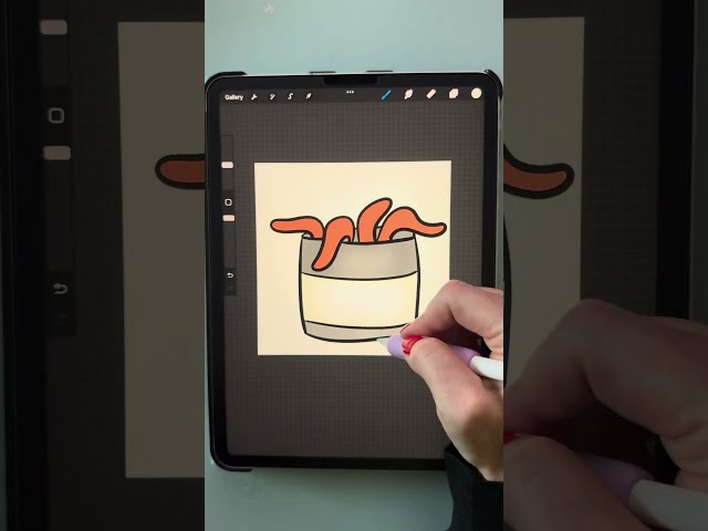 Procreate Drawing Can of Worms #shorts  #ipaddrawing #procreatedrawings #procreateart
