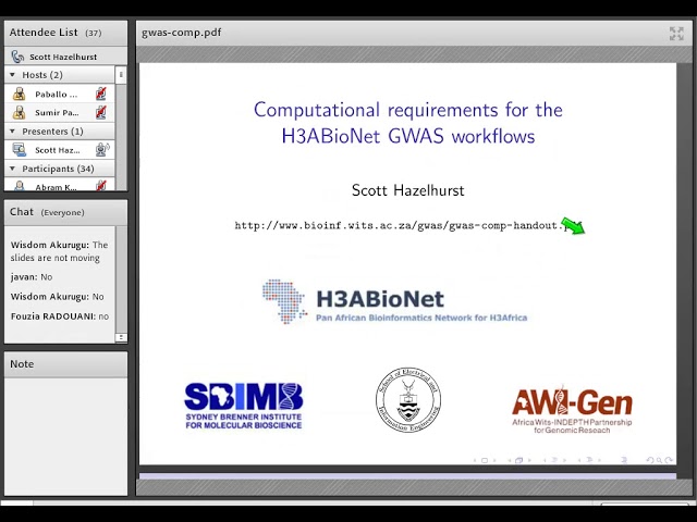 Computational requirements for running the H3ABioNet GWAS workflows (Lecture 1)
