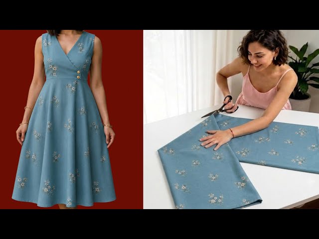 I Made This COOL Summer Dress Without a Pattern! 😍 Easy Sewing Tutorial