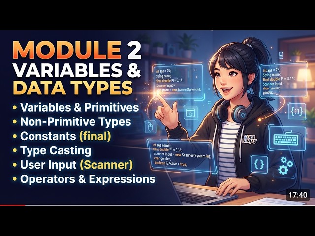 Java Module 2 Complete | Variables, Data Types, Type Casting, Scanner & Operators