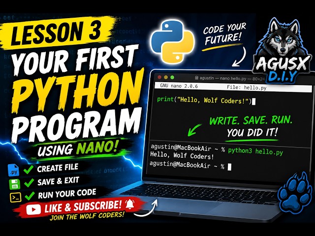 Lesson 3 of The Complete Python Course Your first python lesson