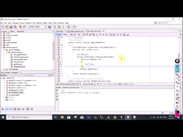 Stream cipher (RC4 algorithm)