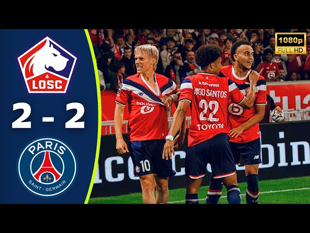 Lille vs PSG 2-2 Resumé | But de Marquinhos | Ligue 1 Highlights | Vitinha Goal | Haraldsson | Bakwa