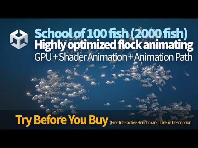 2000+ Animated Fish with 0 Performance Loss in Unity | 3D School Fish Asset Showcase