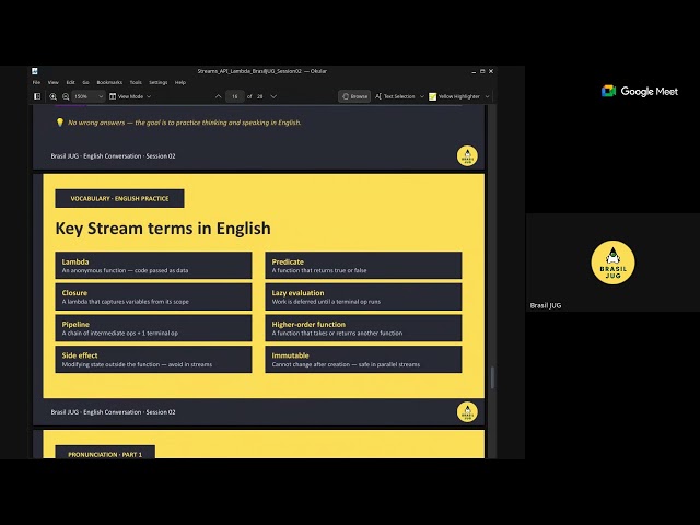 English Conversation | Streams API & Lambda Expressions