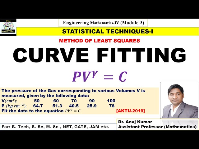 Curve Fitting | Method of Least Squares| Curve Fitting of a Straight Line | Curve Fitting of 𝑷𝑽^𝜸=𝑪