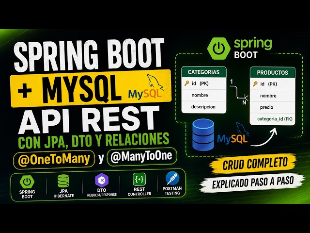 Spring Boot + MySQL desde CERO | API REST con @OneToMany, @ManyToOne, DTO y JPA