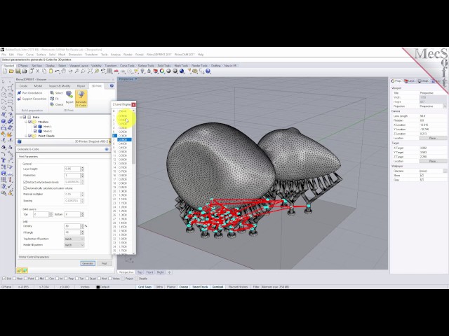 Rhino3DPRINT 2017:  Generating G Code