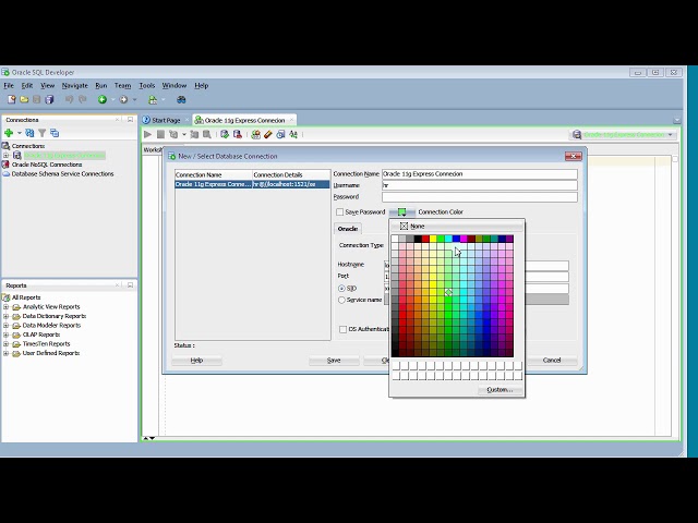 Connecting Oracle SQL Developer to Oracle Database