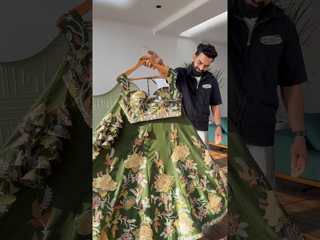 Beautiful Green color Sequence Embroidery work Lehenga choli for Wedding Function #designerlehengach