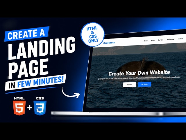 Build a Stunning Landing Page with HTML & CSS Only  Beginner Friendly | frontend project