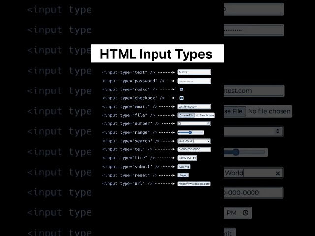 HTML Input Types